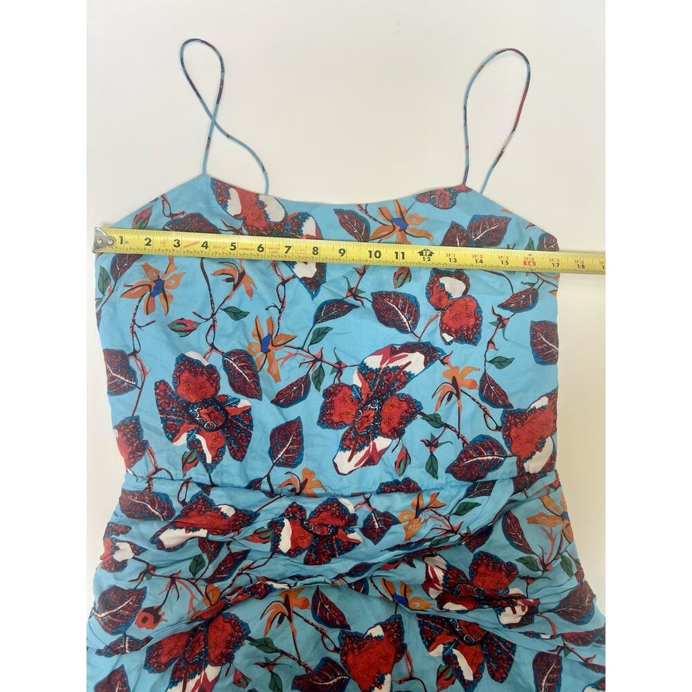 Derek Lam 10 Crosby Blue Butterfly Floral Silk Blend Sun Dress, Romantic Size 10 - Picture 4 of 8